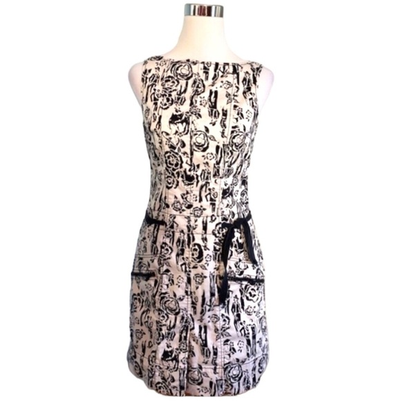 Vintage Rickie Freeman Teri Jon Parisian Woman in Paris Graphic Dress size 2 - Picture 12 of 12
